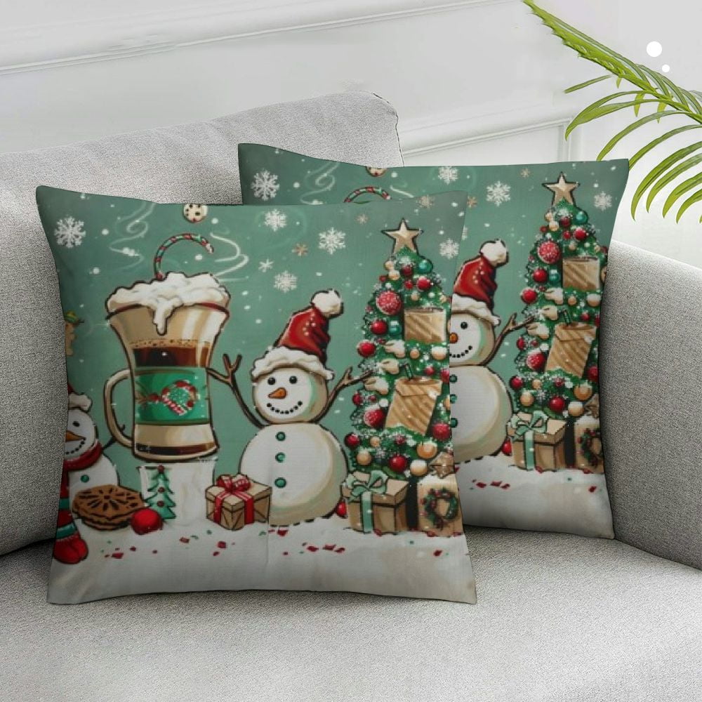 Nawypu Christmas Pillow Covers, Outdoor Christmas Pillow Covers, Christmas Pillow Cases, Christmas Pillows Decorative, Snowman Candy Cane Gingerbread Man Pillow Covers,2 Pcs