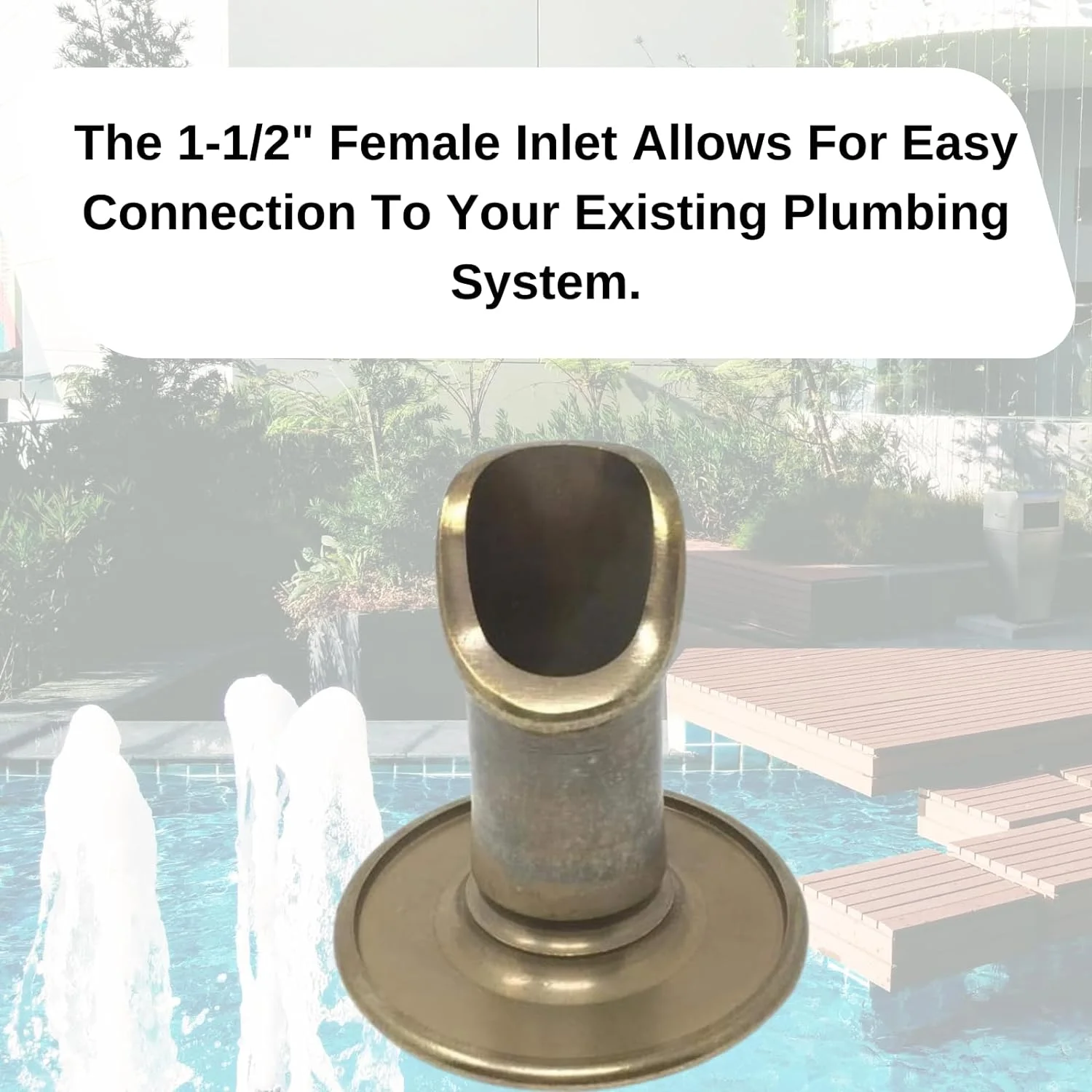 New Swimming Pool Spa Brass Fountain Scupper Spout 1-1/2