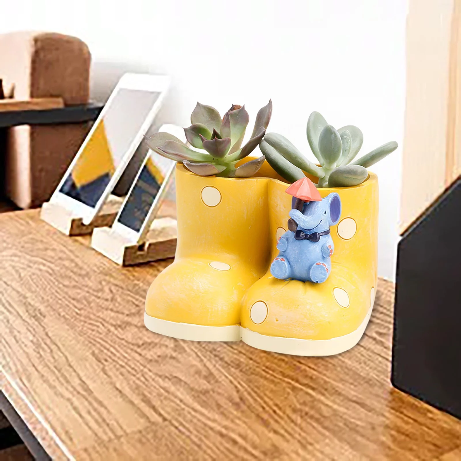 DYWADE Fourth of July Elephant Flower Pots Planters Environmental Protection Potted Pot Personalized yellow One Size