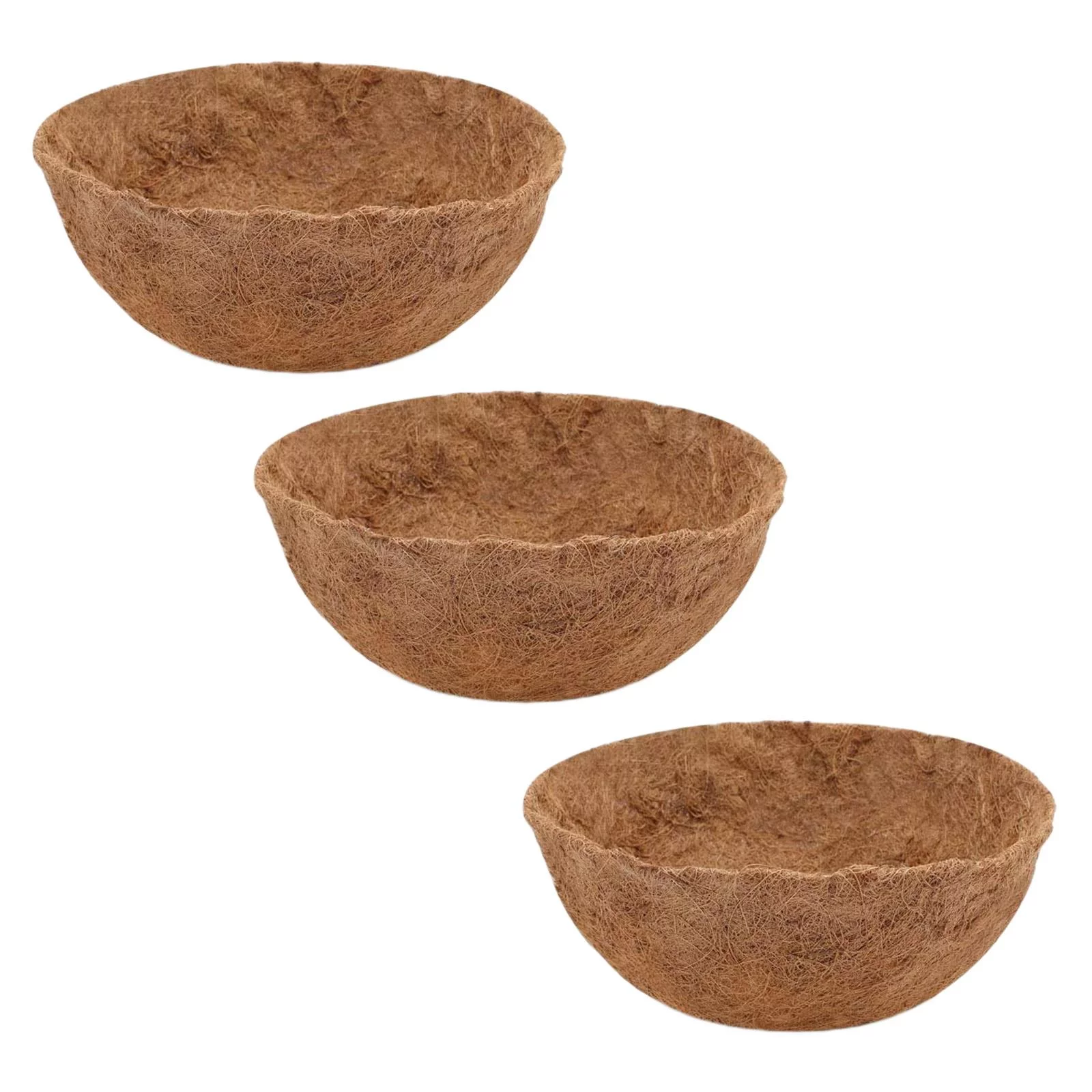 3 Pcs Liners for Planters, Round nut Fiber Replacement Thick Liner for Plants Hanging and Flower Pot Outdoor Coir Planter - 20cm
