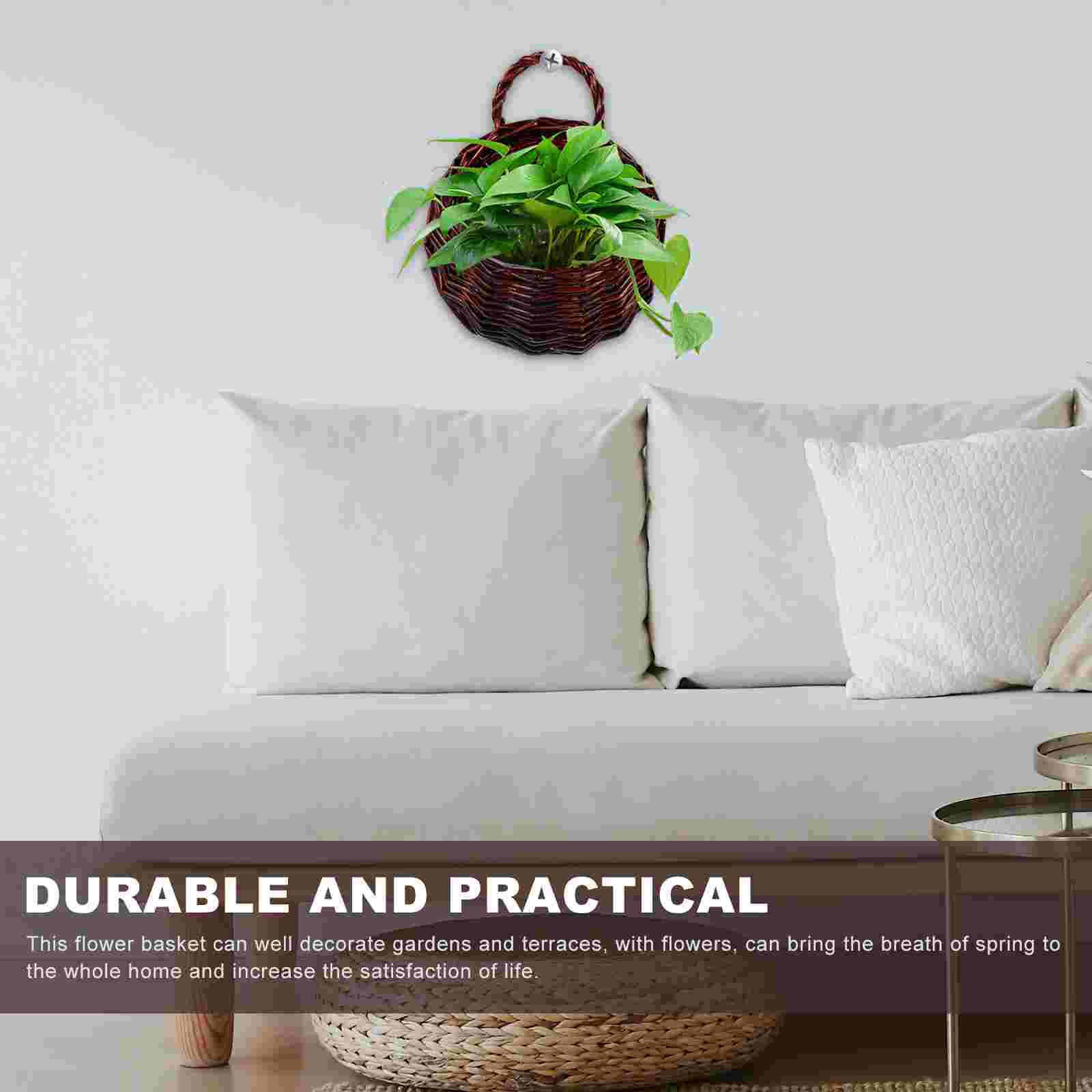 Beautiful Willow Woven Garden Flower Basket Holder Pots Plants Rattan to Weave Container Display Stand