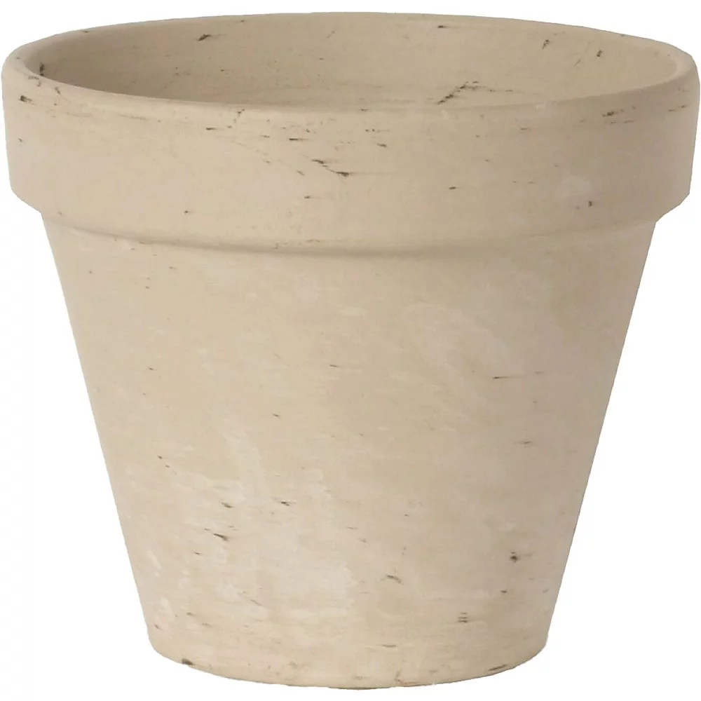 3PACK Ceramo 3-3/4 In. H. x 4-1/2 In. Dia. White Basalt Clay Standard Flower Pot