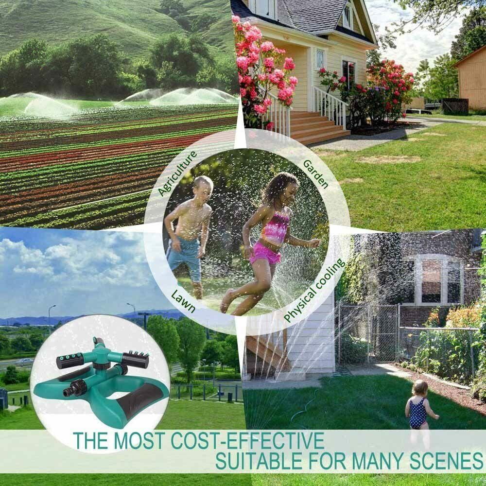 360? Rotating Lawn Garden Sprinkler Grass Sprayer Watering Irrigation System