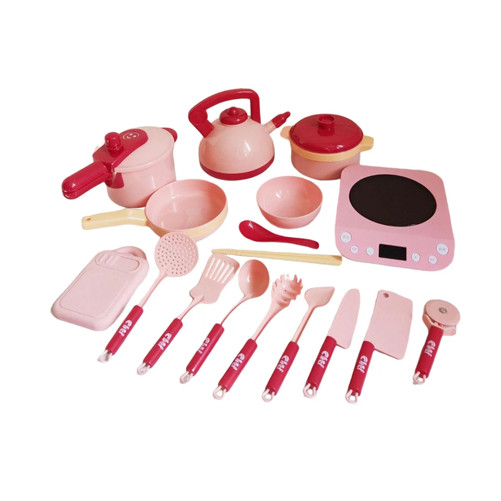 17Pcs Kitchen Accessories Playset, Utensils Cooking Toys with Pots and Pans, Montessori Cookware Appliance for Kids