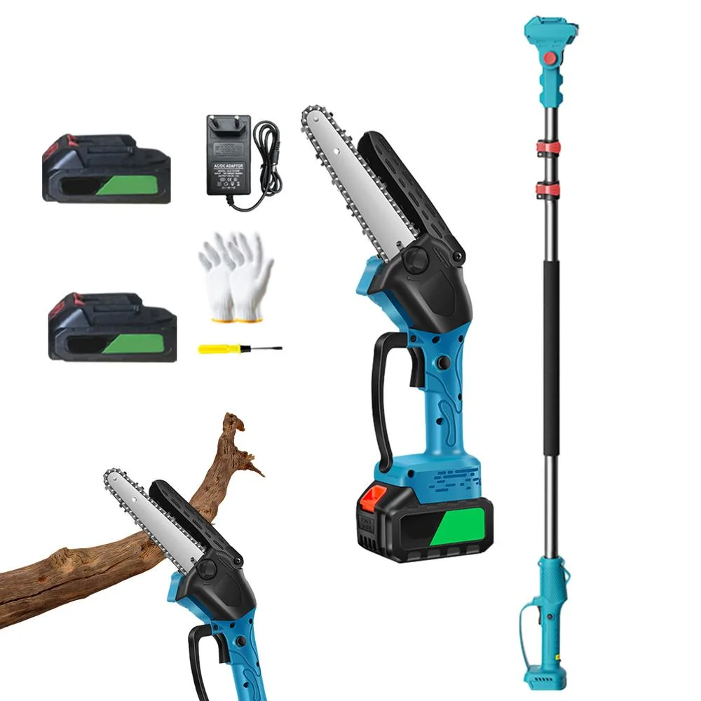 WZTO 2-in-1 Cordless Pole Saw | Handheld Mini Chainsaw Electric High Branch Saw | Pruning Shears Chainsaw for Courtyard Household and Garden Maintenance