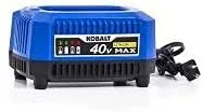 40V Lithium Ion Battery Charger (Battery Not included) for Kobalt 40 Volt Outdoor Cordless Power Tools and Equipment (Blower, Trimmer, Chainsaw, Pole Saw) Replace KRC 60-06