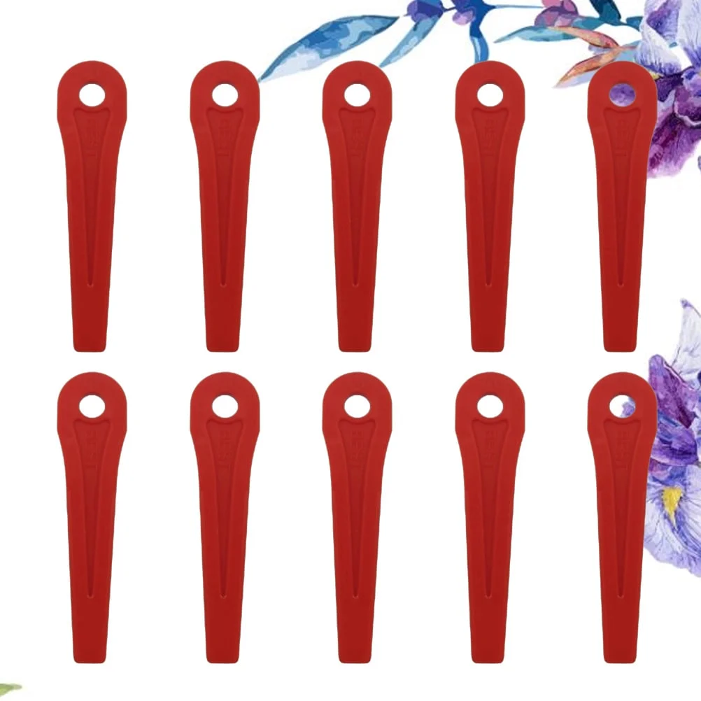 10pcs Nylon Mowing Petrol Electric Power Garden Tools Lawnmowers Grass Strimmers Trimmers Durable Lawn Mower Parts (Red)