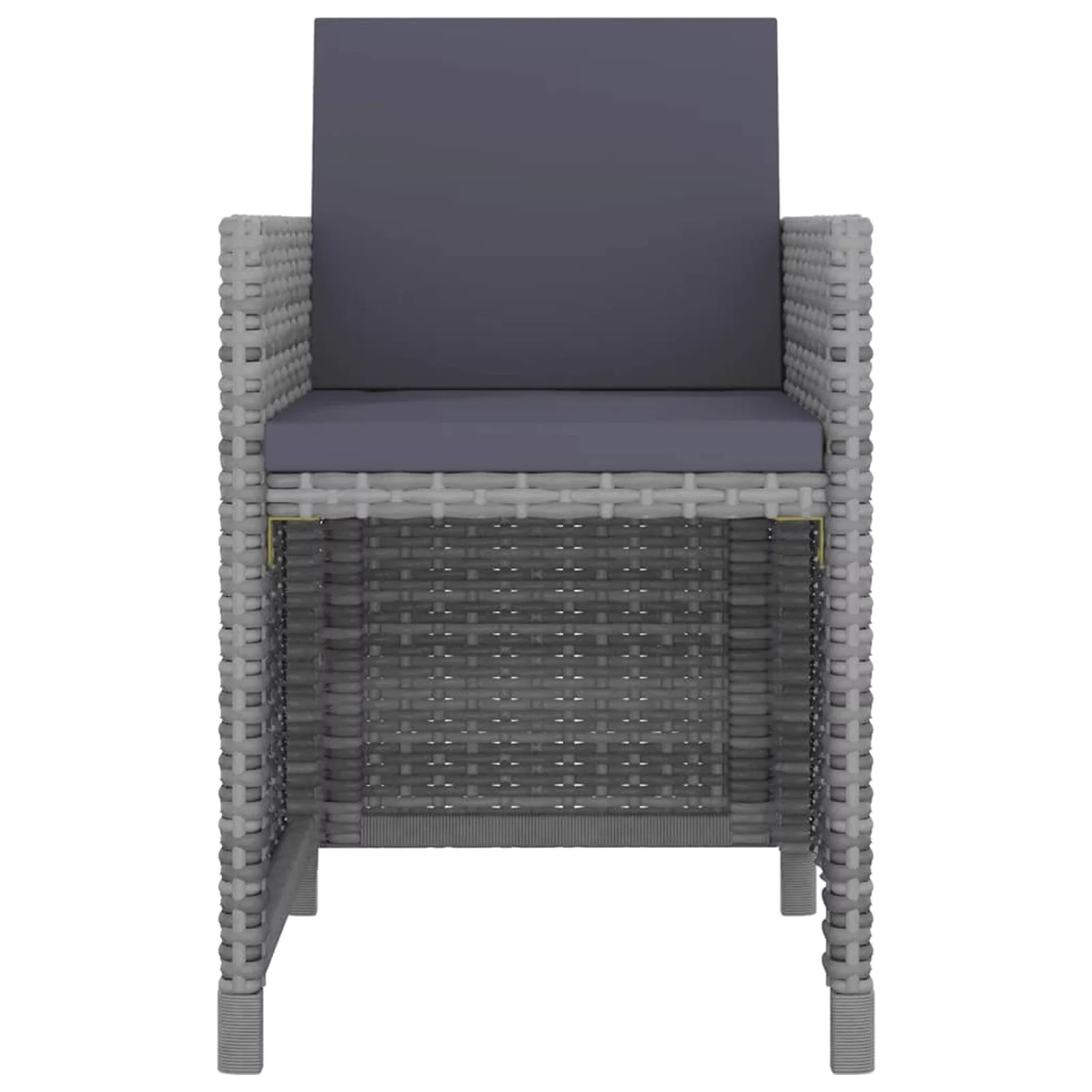 Carevas 5 Piece Patio Dining Set with Cushions Poly Rattan Gray