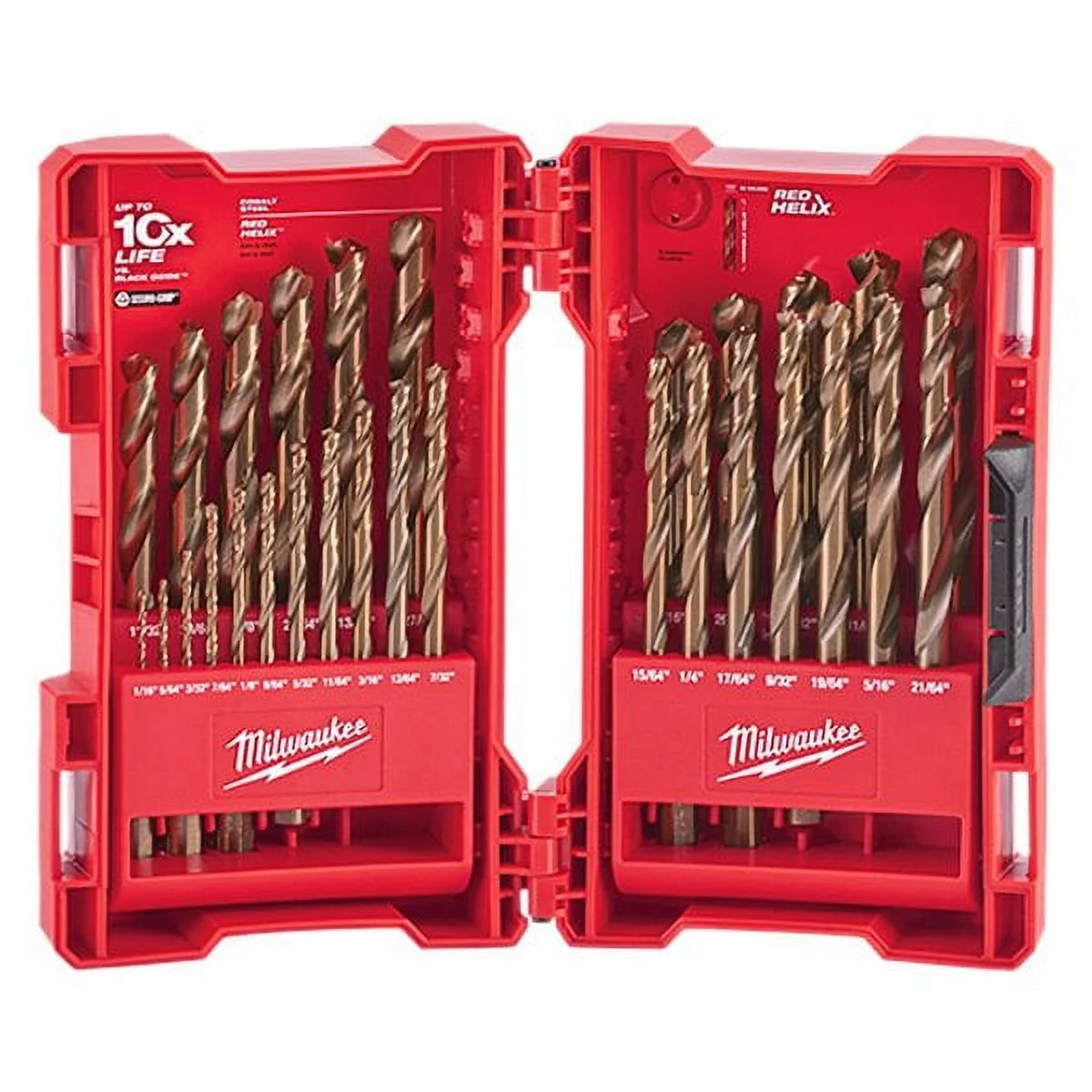Milwaukee 48-89-2332 - 29-Piece RED HELIX Cobalt Fractional Drill Bit Set