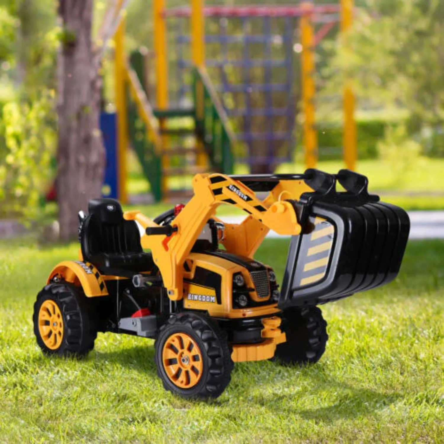 Electric Excavator Digger Ride-On Toy for Kids - 6V Battery Powered Outdoor Play Vehicle