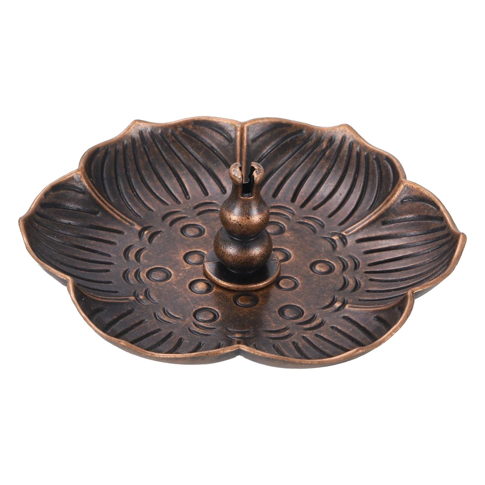 Uxcell 1 Set Flower Incense Holder Incense Burner Holder Gourd-Shape Ash Catcher Living Room Bronze