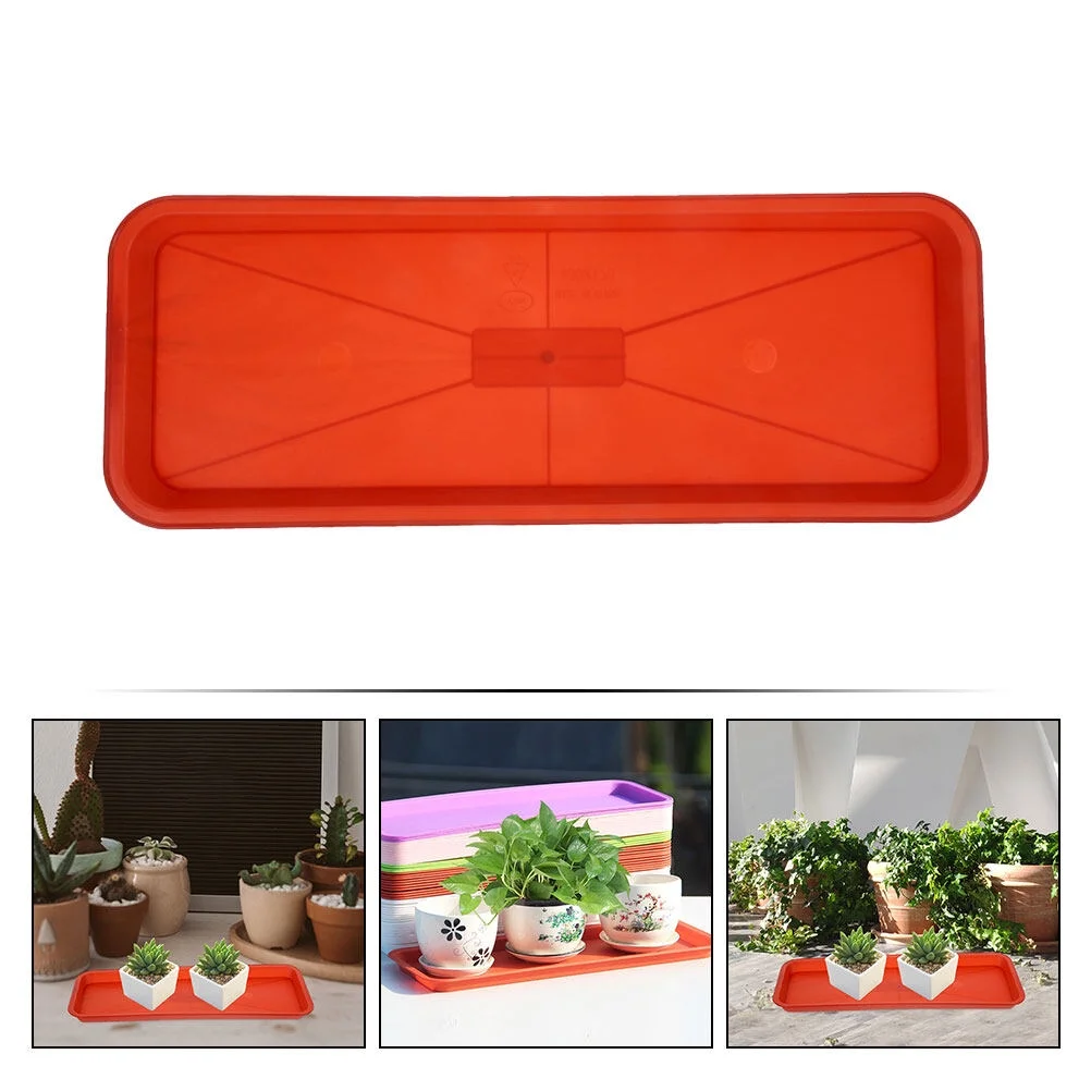 Jibingyi 6pcs Plastic Plant Pot Saucer Rectangle Plant Saucers Drip Tray Flower Pot Drip Trays