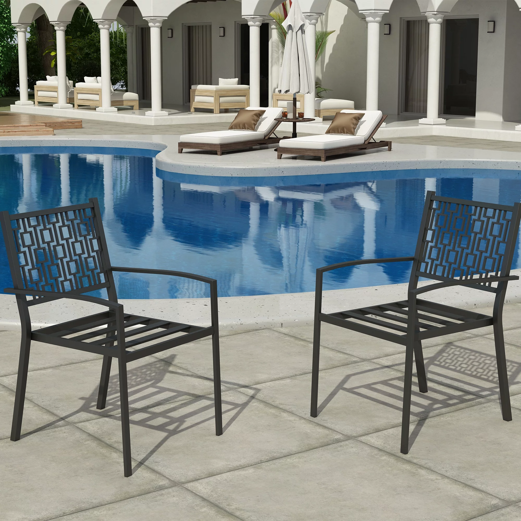 Malai 2 - Piece Comfortable & Side Handle Garden Chair