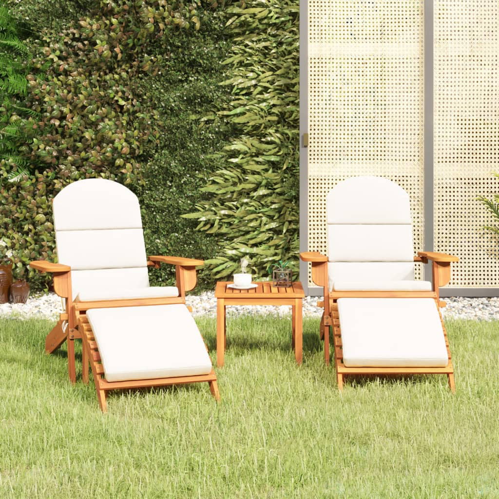 Anself 3 Piece Adirondack Patio Set Solid Wood Acacia