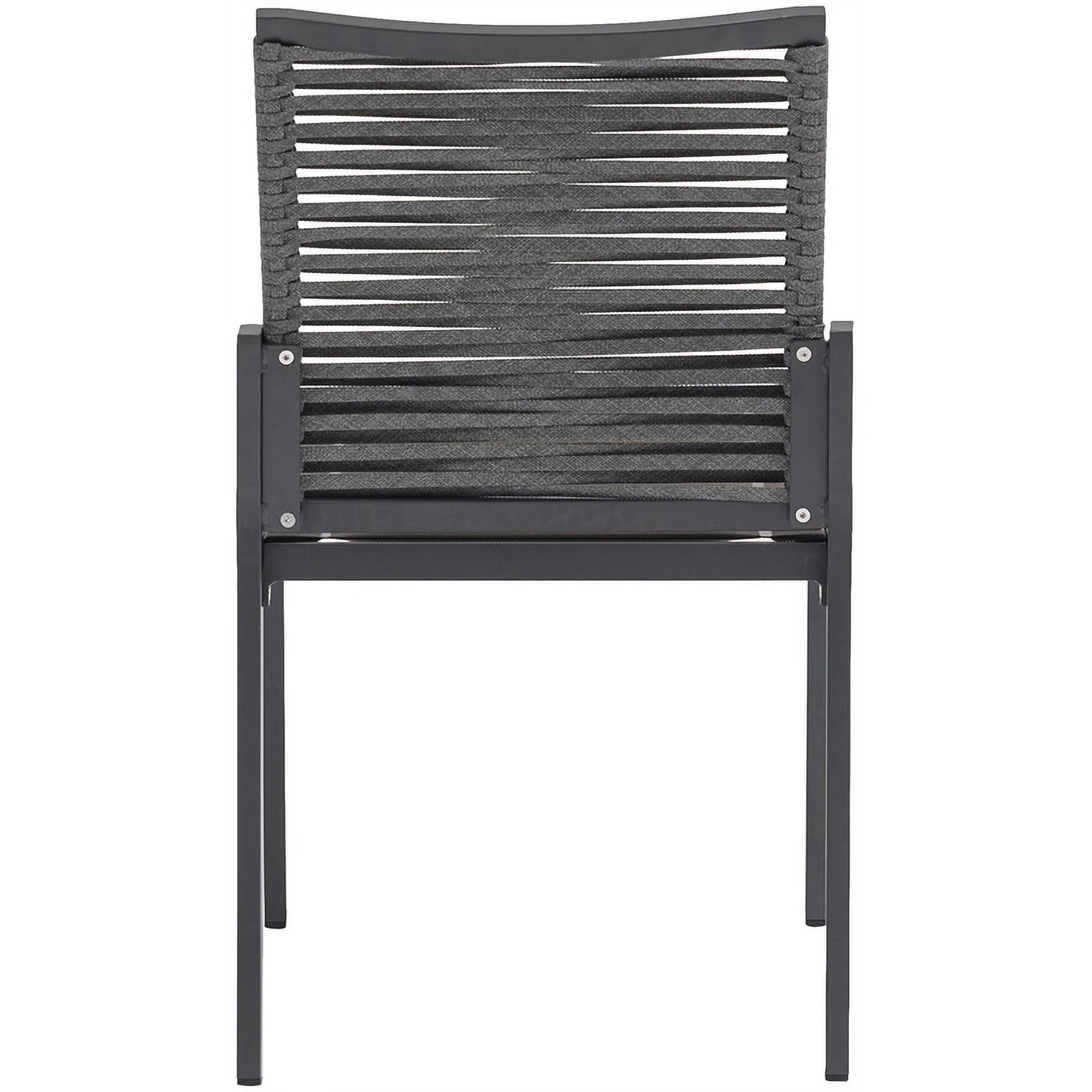 Meridian Furniture Maldives Grey Rope Fabric Outdoor Patio Dining Side Chair