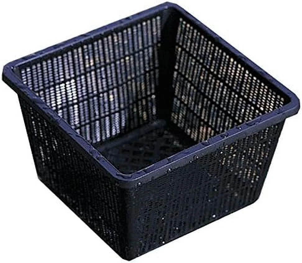 Square Koi Pond Plastic Mesh Plant Basket 13 Inch (34Cm), For Large Aquatic Pond Plants, Plastic Water Garden Plant Pots For Aquaponics, Slotted Mesh