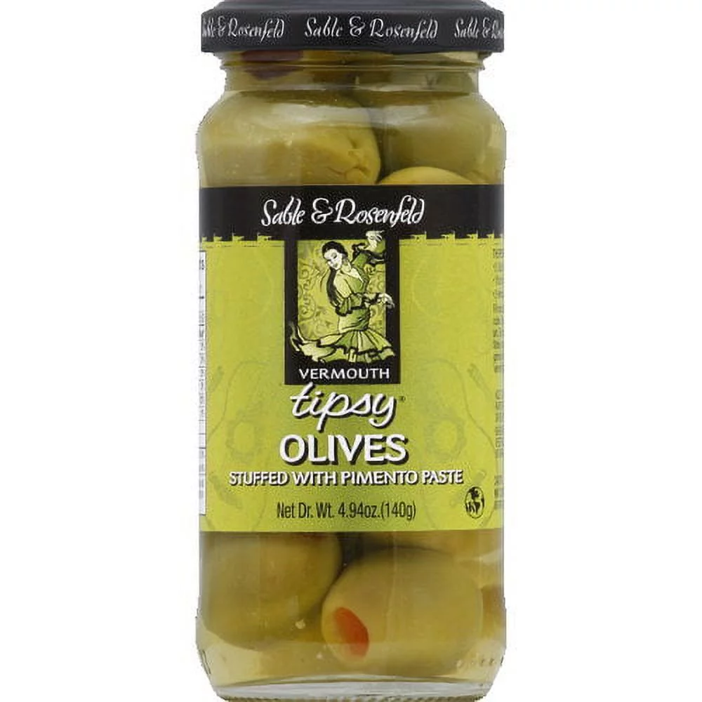 Sable & Rosenfeld Tipsy Stuffed Olives With Pimento Paste, 4.94 oz (Pack of 6)