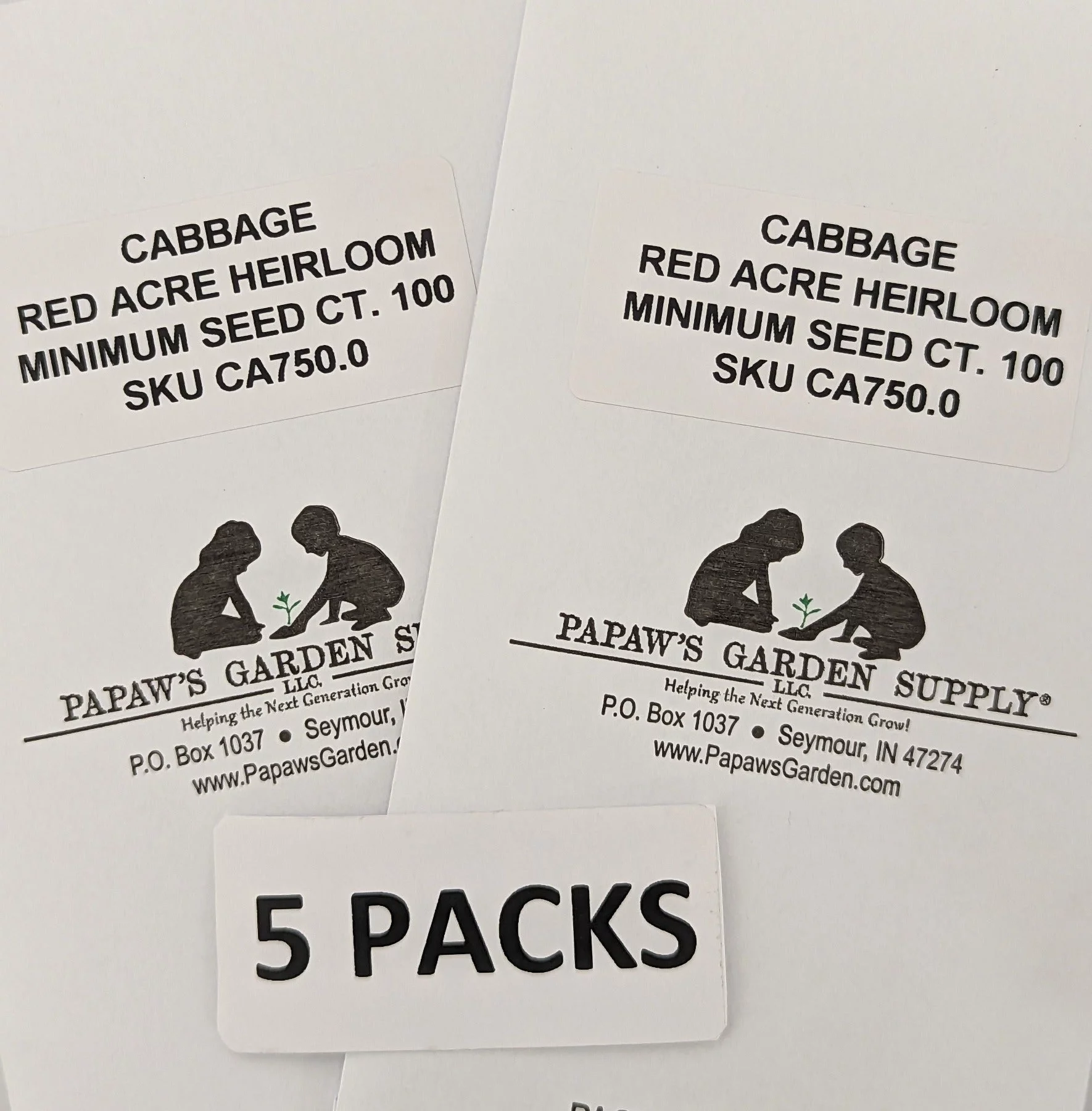 PAPAW'S GARDEN SUPPLY LLC. HELPING THE NEXT GENERATION GROW! Red Acre Heirloom Cabbage 100 Seeds