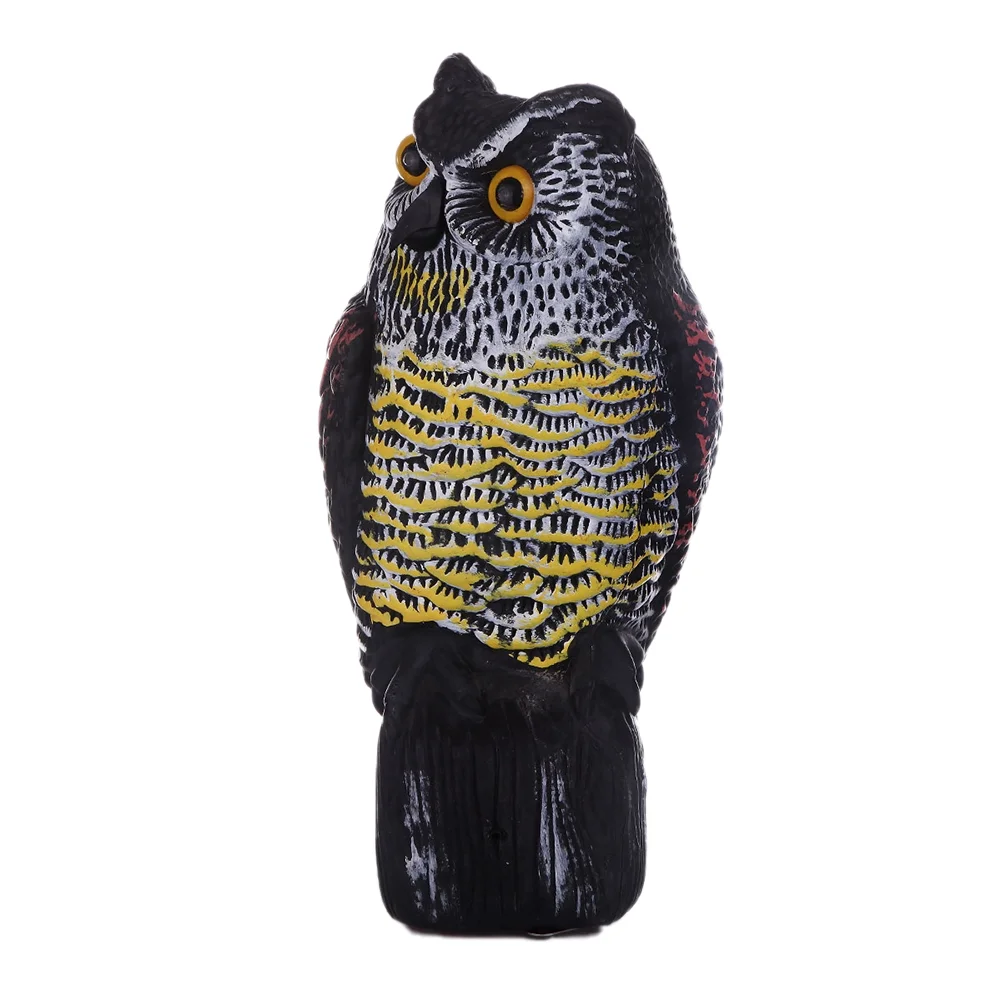 Simulation Owl Motion Sensor Blink Vocal Pest Repellent Decoration for Patio Yard Garden Protector