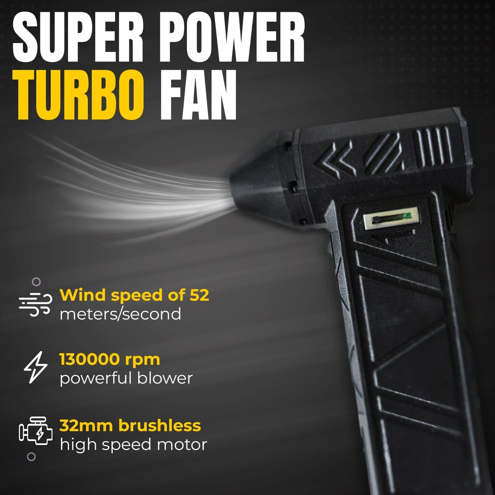 130000RPM 52m/s Mini Jet Turbo Fan Electric Air Blower Duster Cleaner W/battery