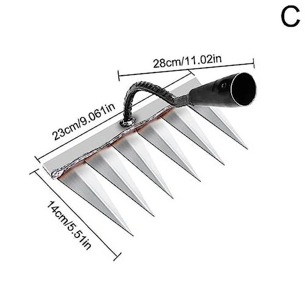 Iron Rake for Gardening and Weeding, Ironrake The Heavy Duty Iron Weeding Rake, Rake for Dethatching Lawn, Garden Weeding Tools for Backyard Lawn Loosening