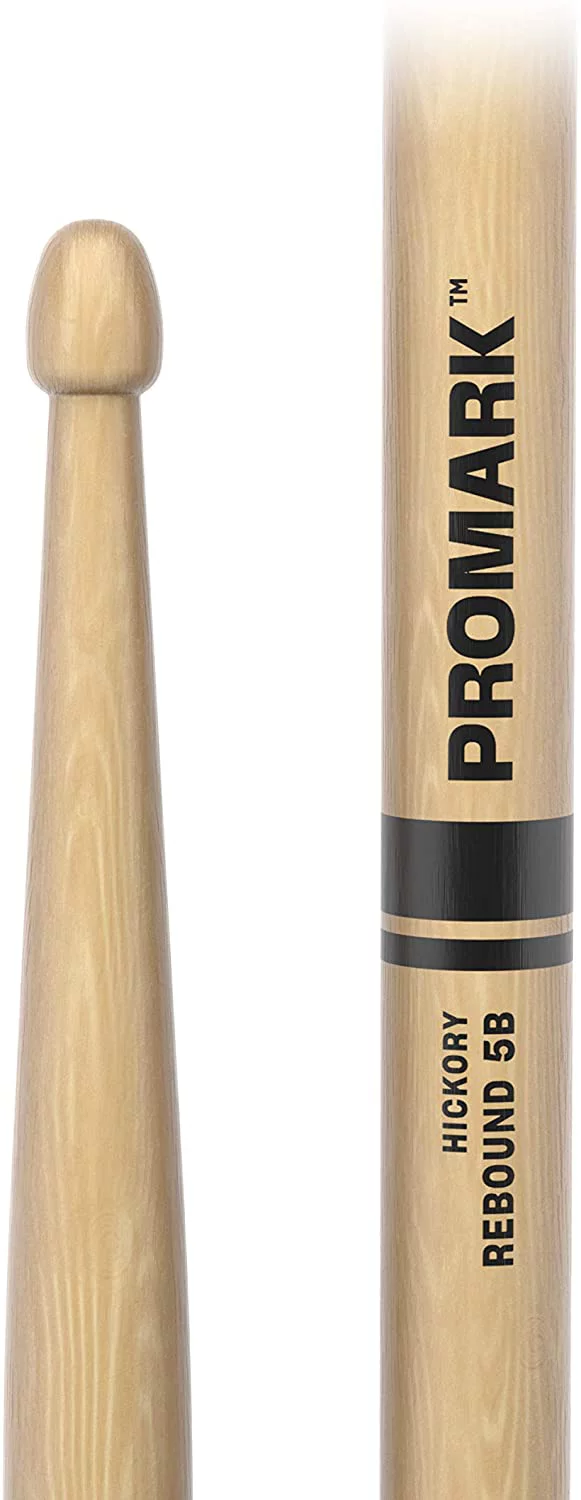 Promark Rebound 5B Hickory Wood Tip Drumsticks - Acorn Tip