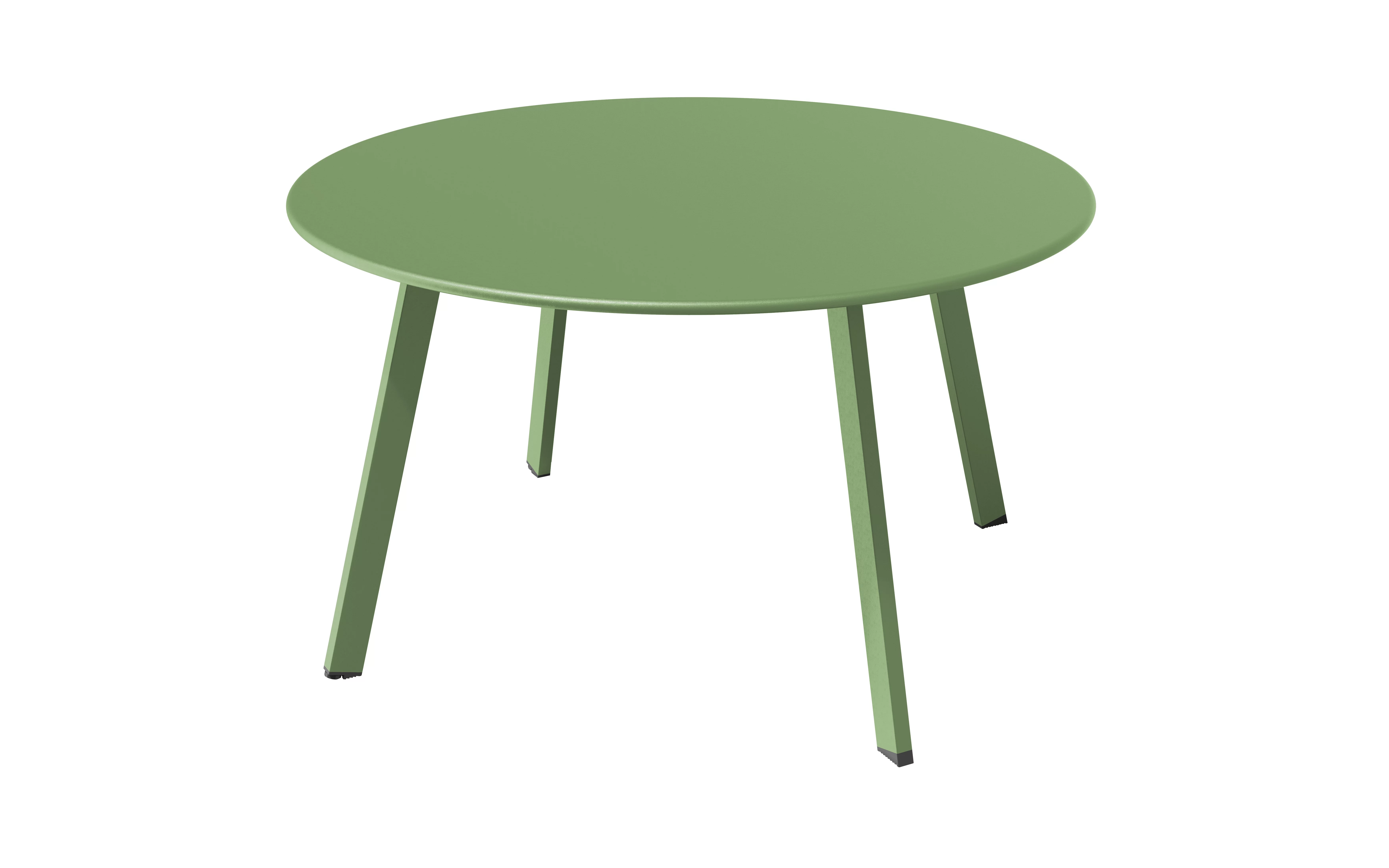 Green outdoor courtyard round dining table,Round steel terrace coffee table,Cafe table and chairs.