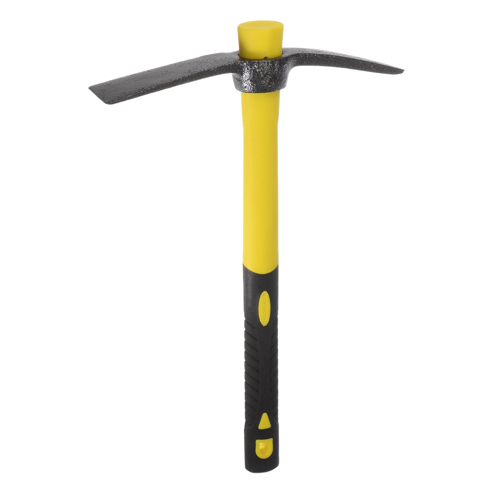 Uxcell Pick Mattock Hoe 15 inch Steel Forged Weeding Garden Pick with Yellow Fiberglass Handle Garden Hoe Garden Tool