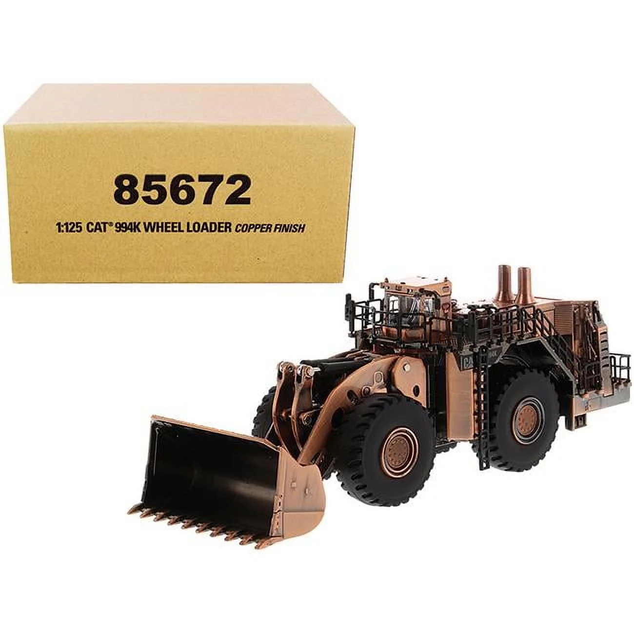 Diecast Masters 85672 Wheel Loader Copper Finish Elite Series 1 by 125 Diecast Model Car for Cat Caterpillar 994K