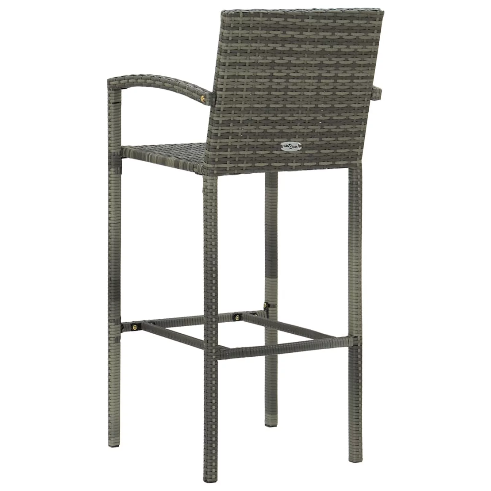 Anself 5 Piece Patio Bar Set with Armrest Poly Rattan Gray