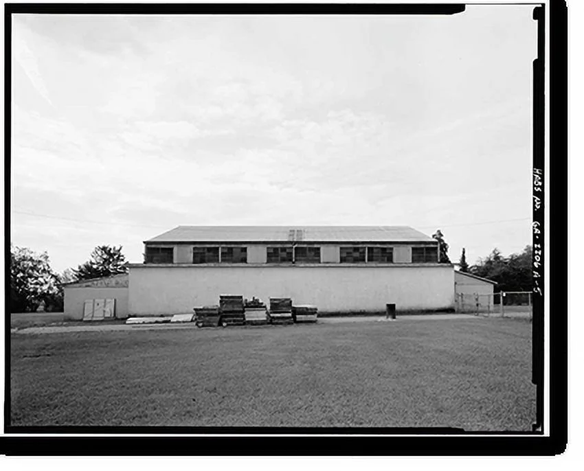 Historic Framed Print, Plains School, Gymnasium, Bond Street (opposite Paschal Street), Plains, Sumter County, GA - 5, 17-7/8