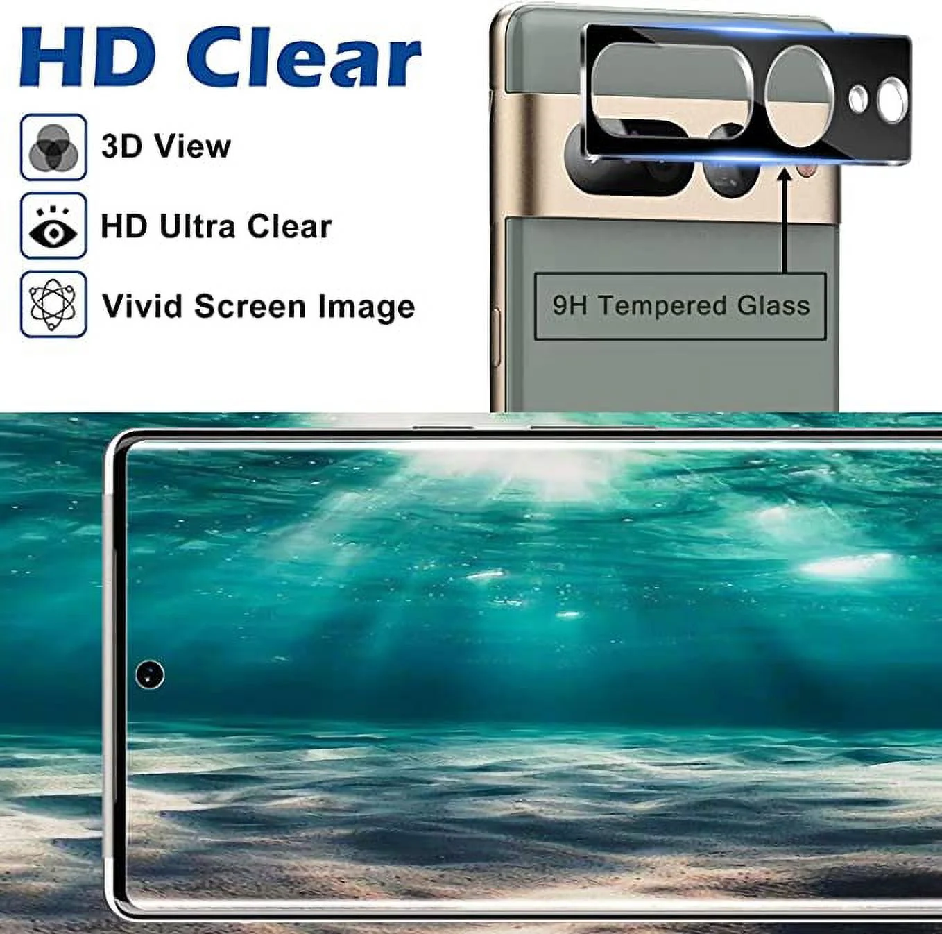 [2+2 Pack] Compatible With Google Google Pixel 7 Pro Screen Protector 9H Tempered Glass 3D Arc Hd Transparent Anti-Scratch Suitable For Google Google Pixel 7 Pro 5G Glass Screen Protector