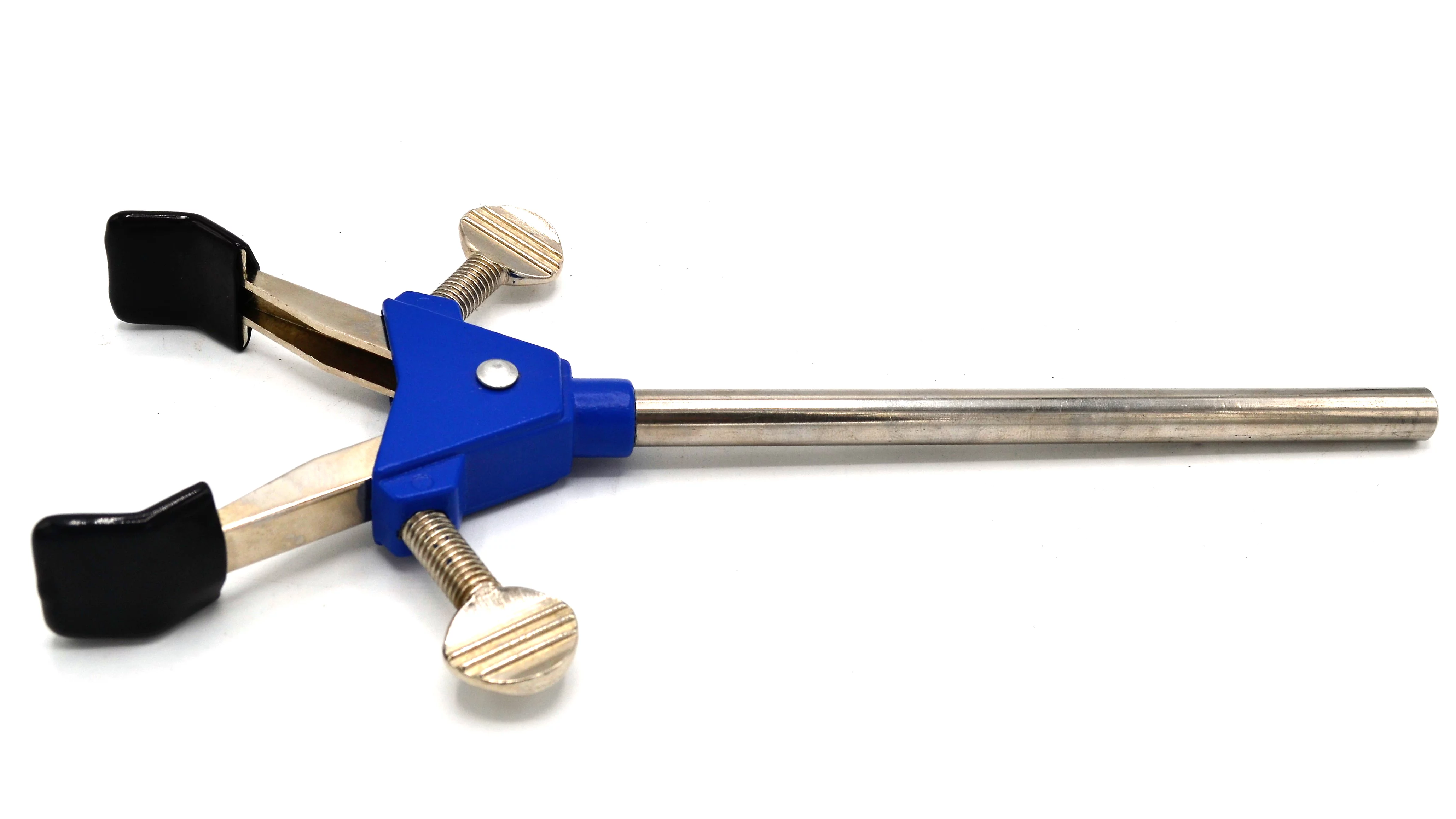 2 Prong, Vinyl Coated, Spring Loaded Clamp on Stainless Steel Rod - 2.75