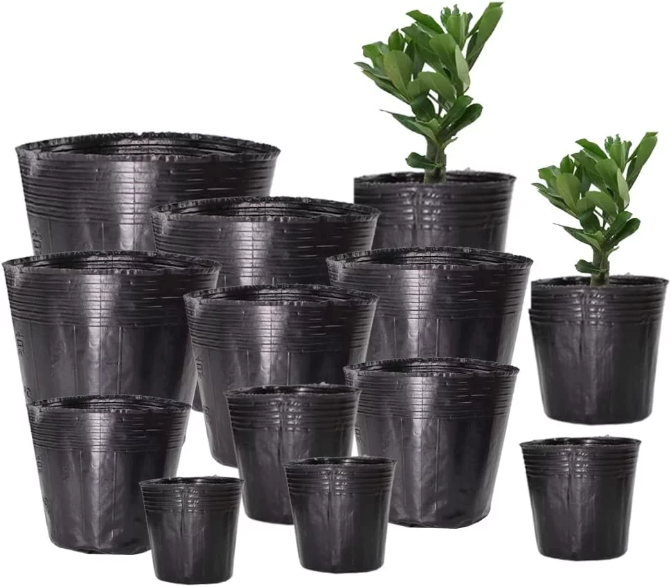 6 Inch Plastic Plants Nursery Pot/Pots Seedlings Flower Plant Container Seed Starting Pots, 60 Pcs