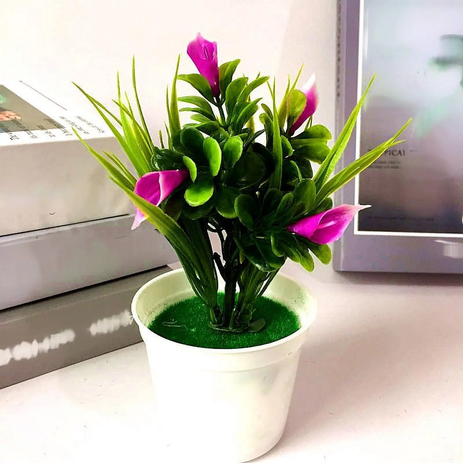 Artificial Potted Plant 5PCS Small Calla Lily Flowers Home Room Decoration