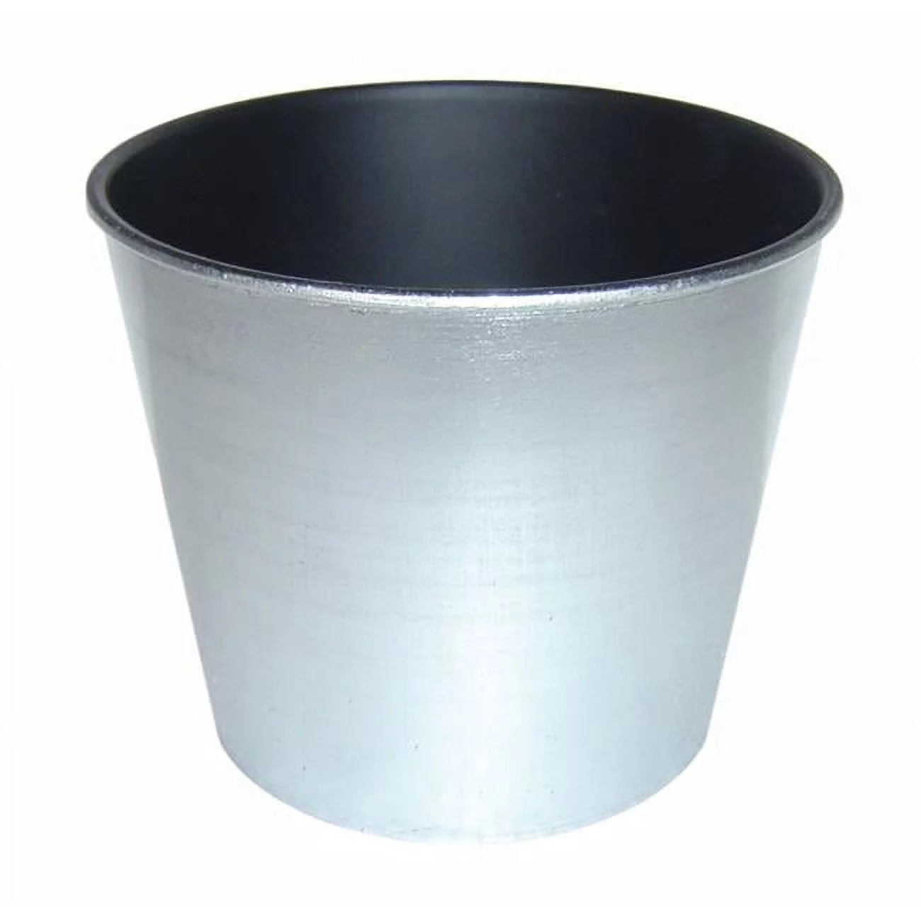 6 in. Round Tapered Recycled Plastic Planter, Silver