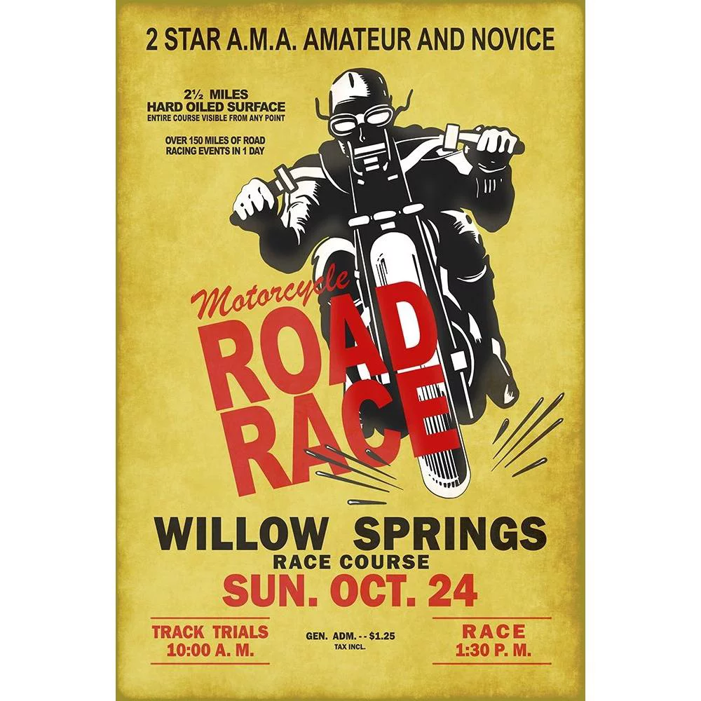 Rogan, Mark 11x14 Black Modern Framed Museum Art Print Titled - Willow Springs Road Race
