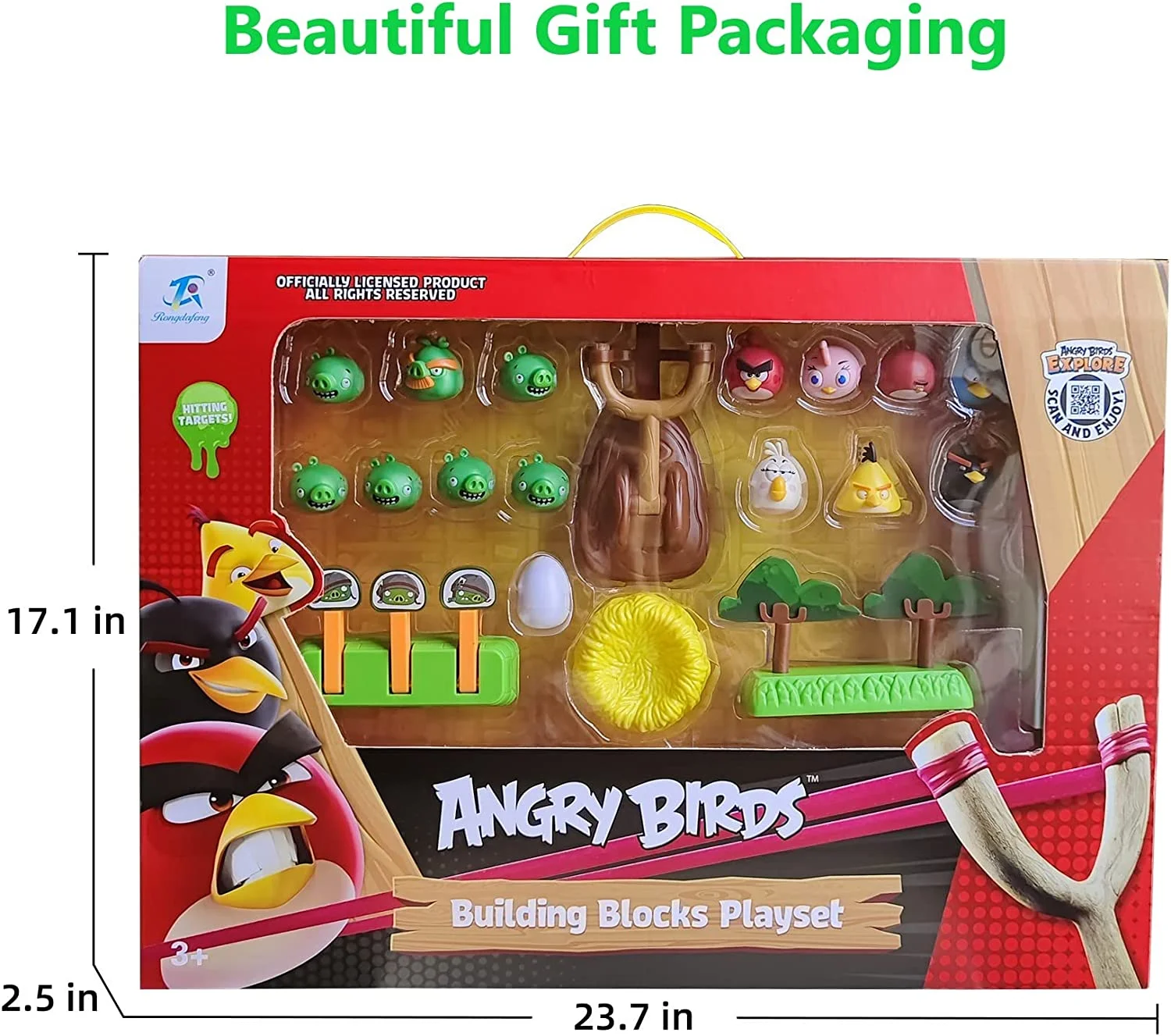 2023 Newly Licensed Angry Birds Toys Playsets Build N’ Launch Construction Brick Assembly Building Blocks Sets Pig City Strike 2 Takedown Space Planet Game Catapult Slingshot Gift Box 97pcs