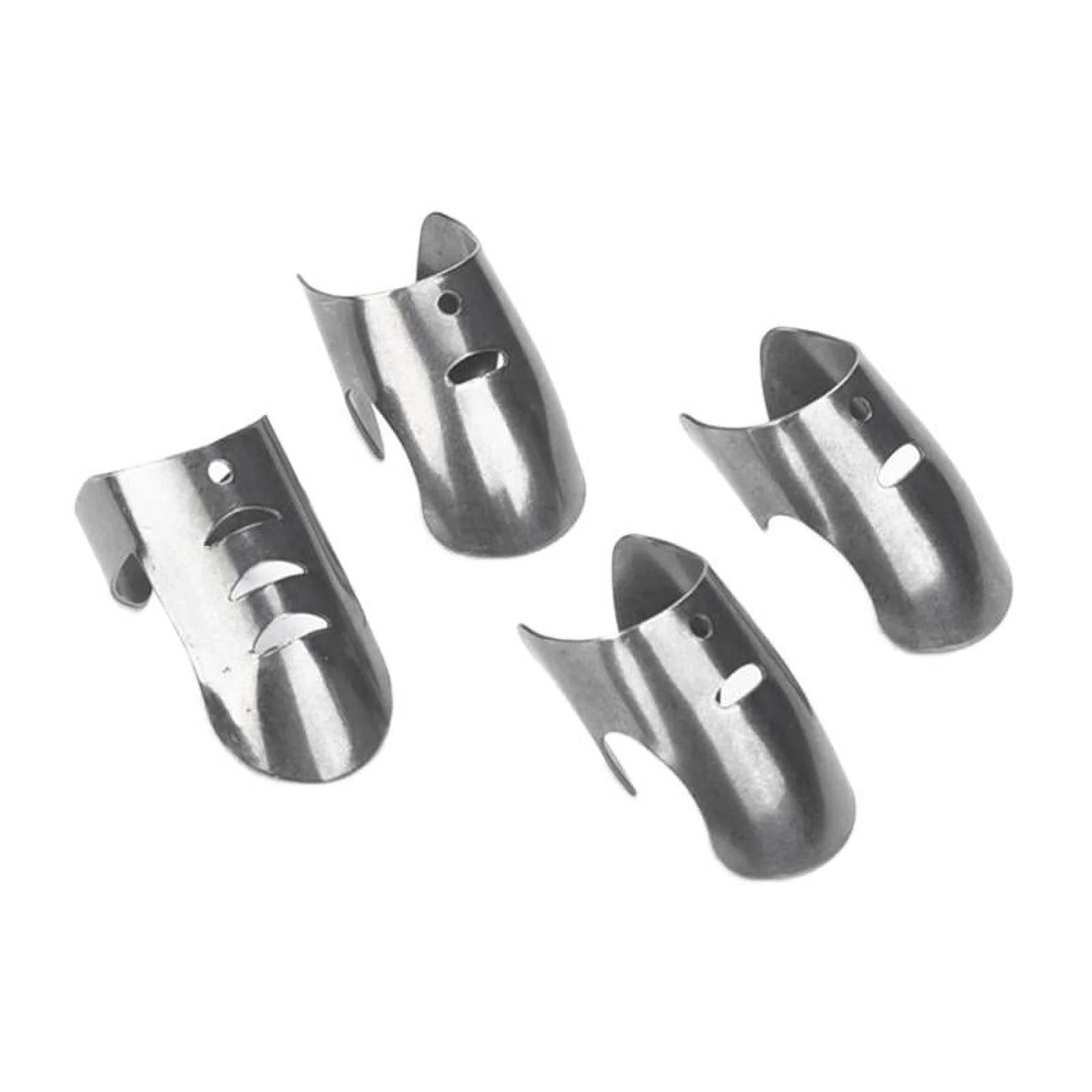 4 Pcs Finger Tips Anti-Slip and Reusable Stainless Steel Fingertip Protector Guard Finger Cover for Kitchen Cooking Chopping