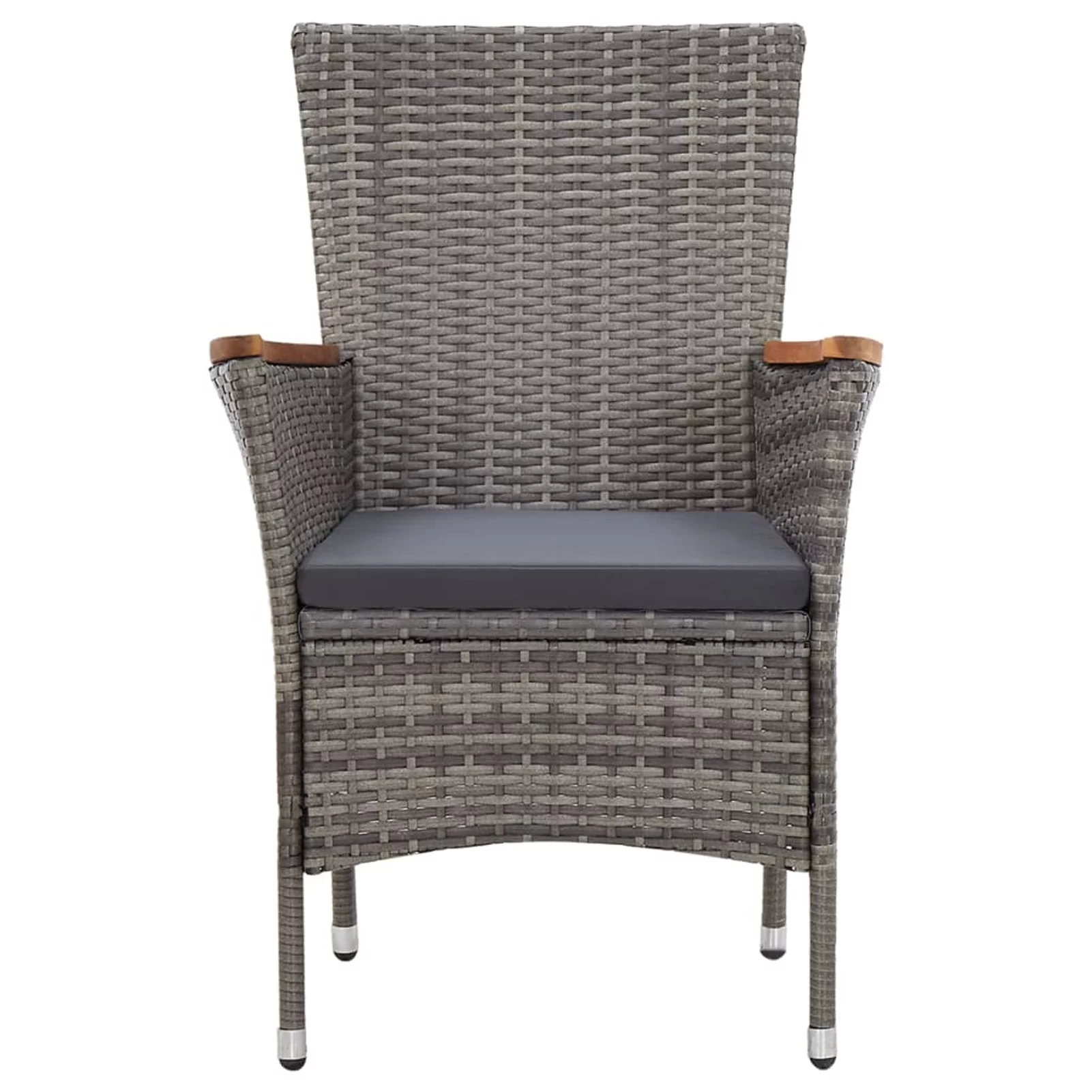 Suzicca 7 Piece Patio Dining Set with Cushions Poly Rattan Gray