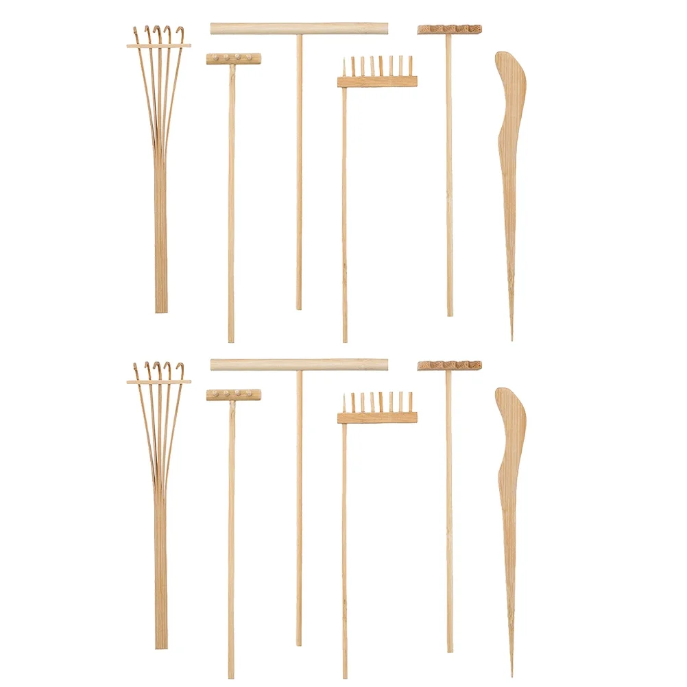 2 Sets/12pcs Zen Garden Rake Professional Tea Art Garden Sandbox Tools Kit