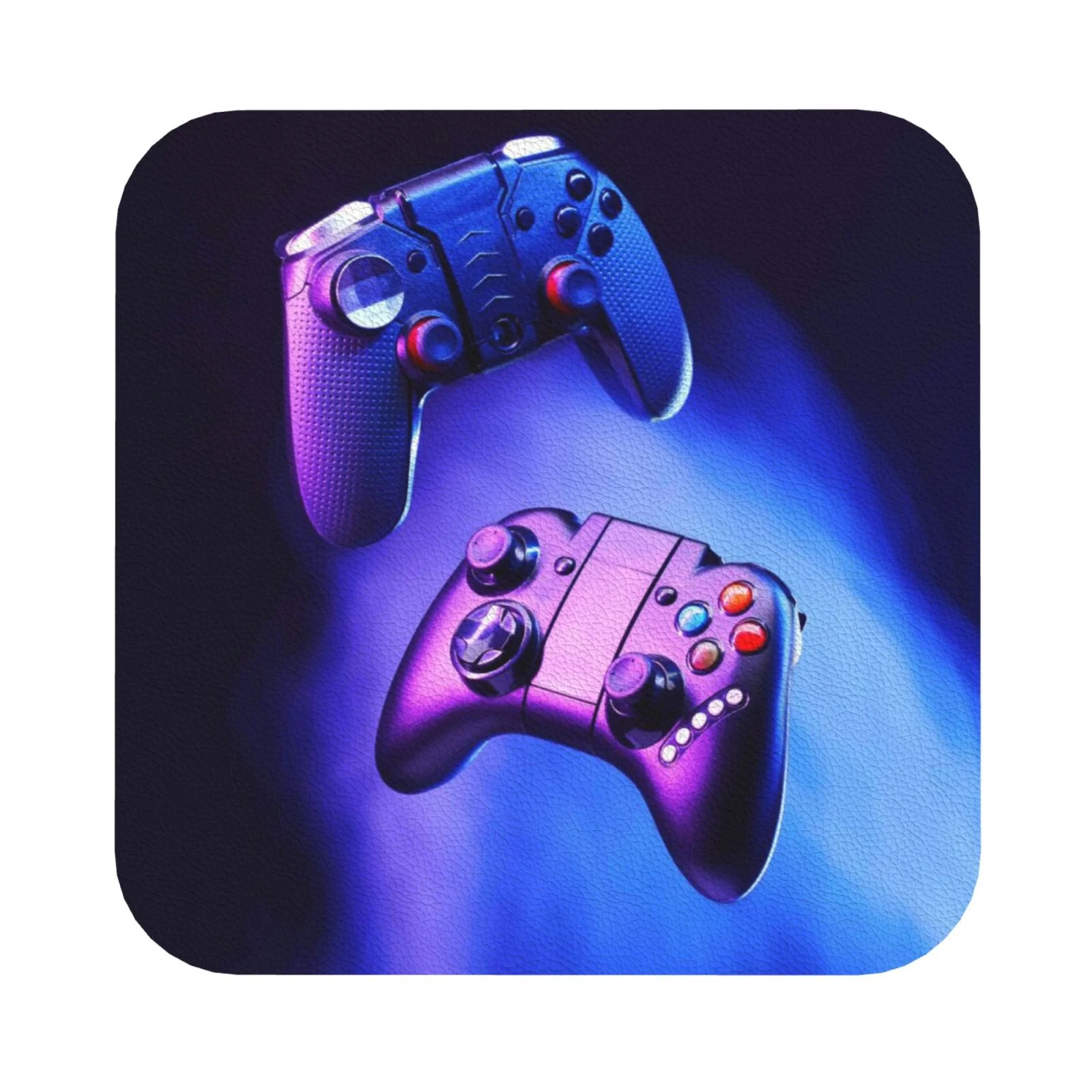 Lukts Play Gaming Leather Drinks Coasters Set Of 4,Suitable Or Drinks Furniture Protection And Easy Clean Up