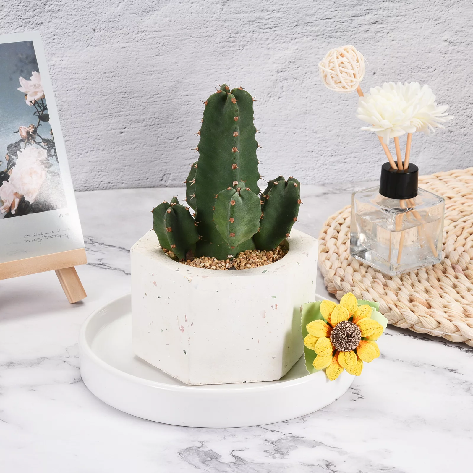 Unique Bargains Ceramic Round Plant Pot Saucer Drip Tray for Gardening 2pcs