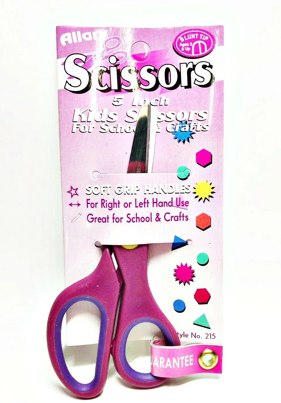 Lot of 2 Allary #215 Blunt Tip Kids Scissors for School & Crafts, 5 Inch, Magenta