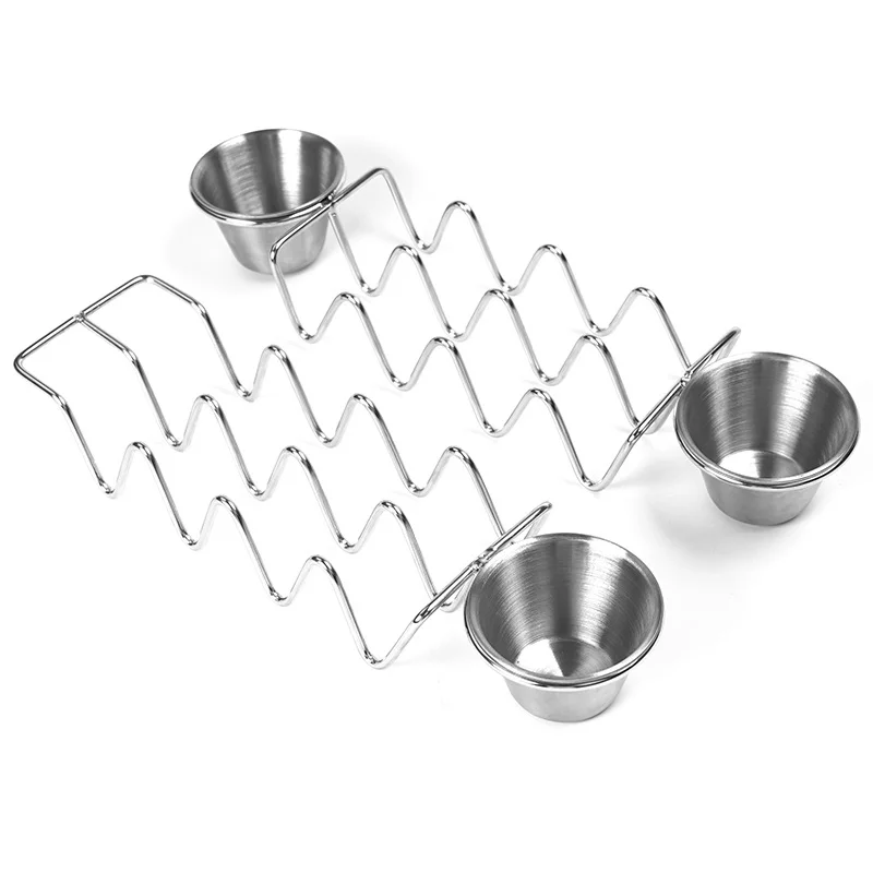 304 Stainless Steel Burrito Holder, Taco Holder With Sauce Cup, Taco Holder, Taco Holder (Single Sauce Cup)