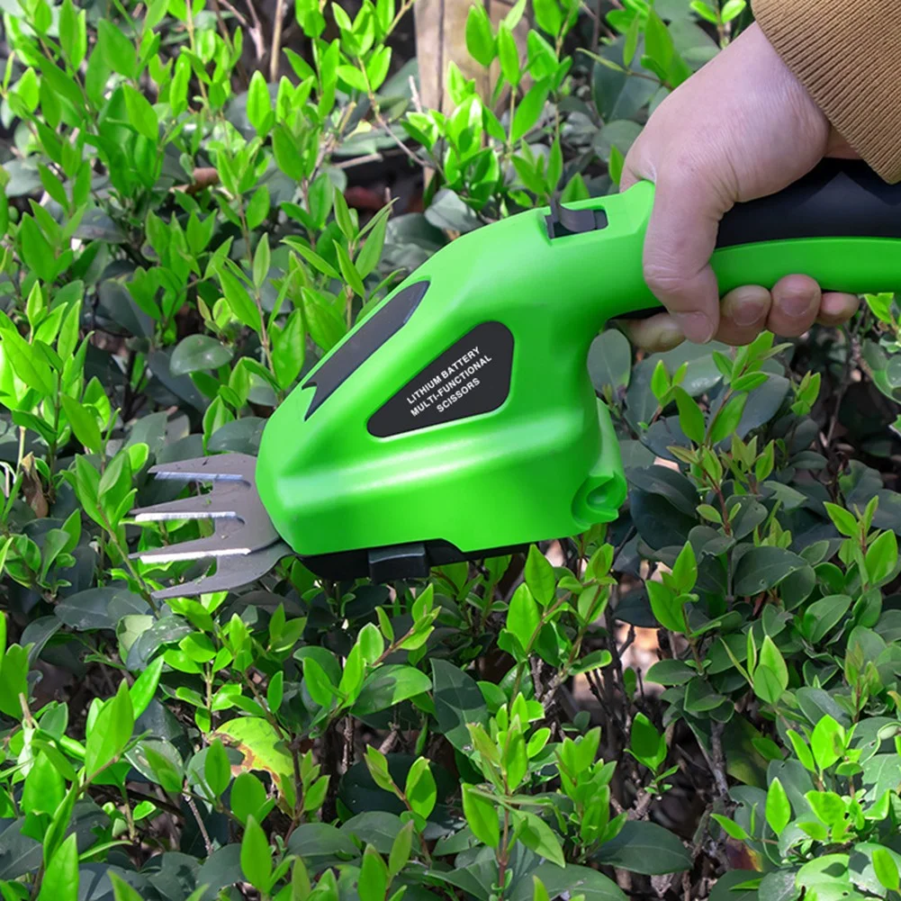 2-in-1 Electric Cordless Hedge Plants Trimmer Handheld Grass Shear Shrub Cutter