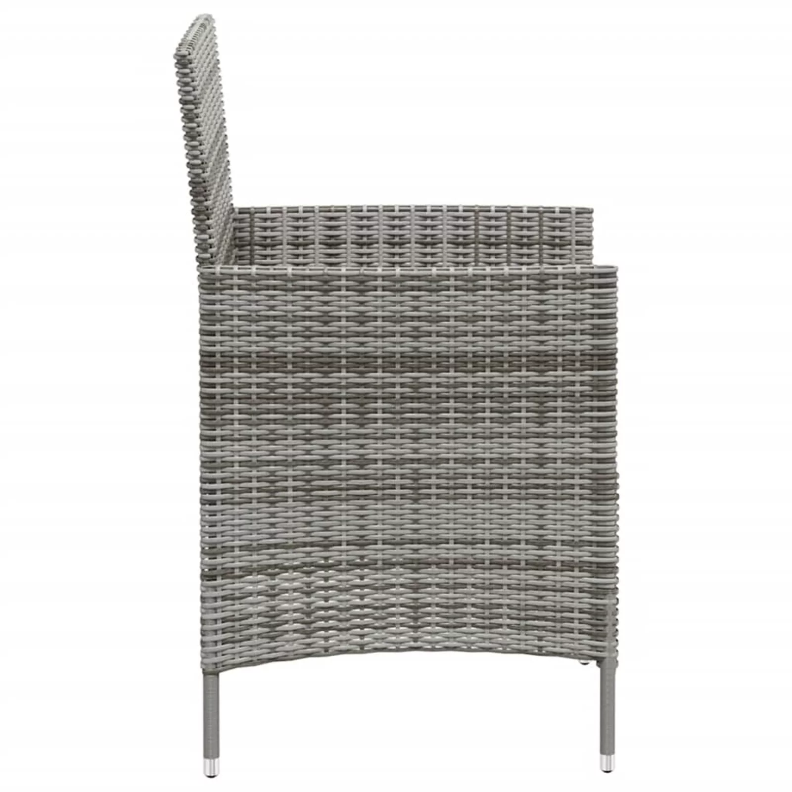 Aibecy Patio Chairs with Cushions 4 pcs Poly Rattan Gray
