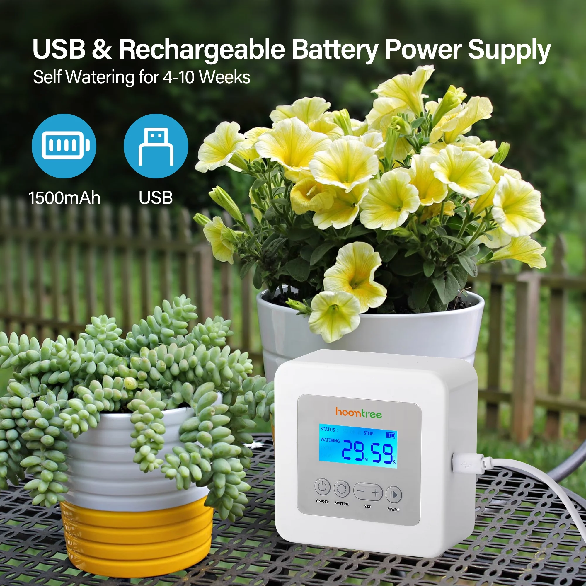 HOOMTREE Automatic Watering System for Potted Plants, House Plants Drip Irrigation Kit, Automatic Plant Waterer with Smart Programmable Timer, Ideal for Indoor Plants While on Vacation