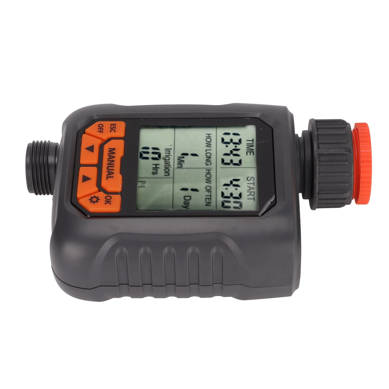 Ouitble Sprinkler Timer Irrigation G3/4 Sprinkler Timer IP65 Waterproof Large LCD Display Digital Irrigation Controller with Copper Adapter