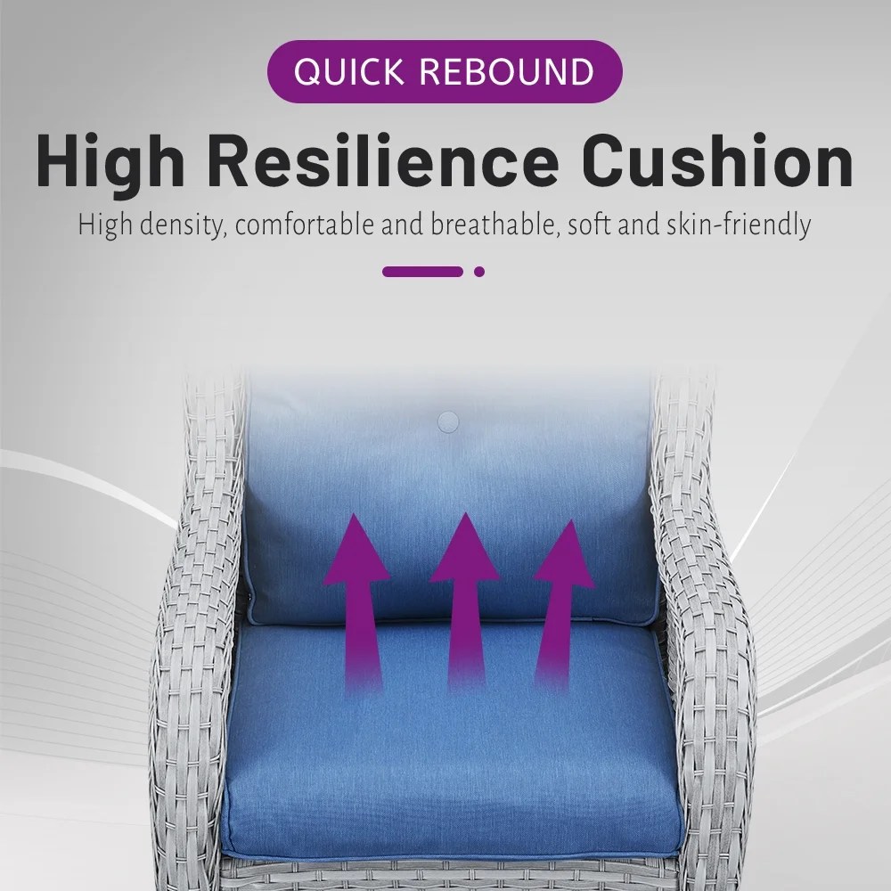 POCASSY Wicker Patio Chairs with Cushions